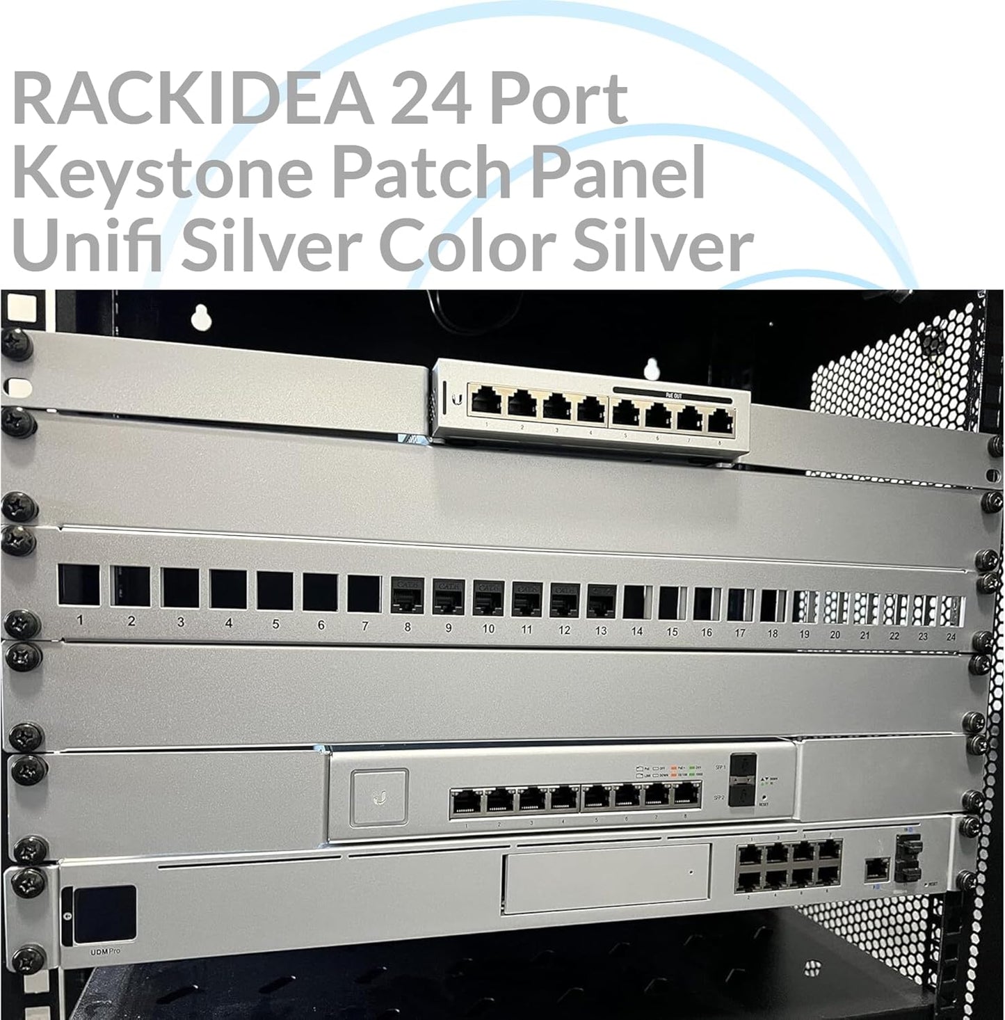 24 Port Keystone Patch Panel (Blank Patch Panel for Keystone Jacks/Keystone Panel) Unifi Silver Color Silver