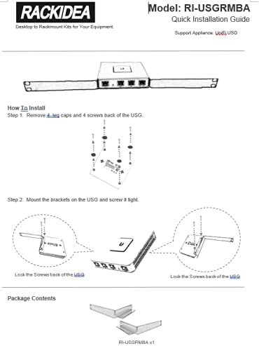 UniFi Security Gateway Ear RI-USGRMBA | Rack Mount Brackets(Ear) for UniFi USG