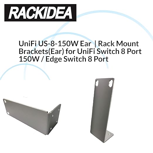RI-UB8RMBA | Rack Mount Brackets(Ear) for UniFi Switch 8 Port 150W / Edge Switch 8 Port
