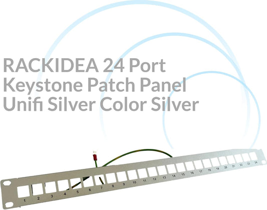 24 Port Keystone Patch Panel (Blank Patch Panel for Keystone Jacks/Keystone Panel) Unifi Silver Color Silver