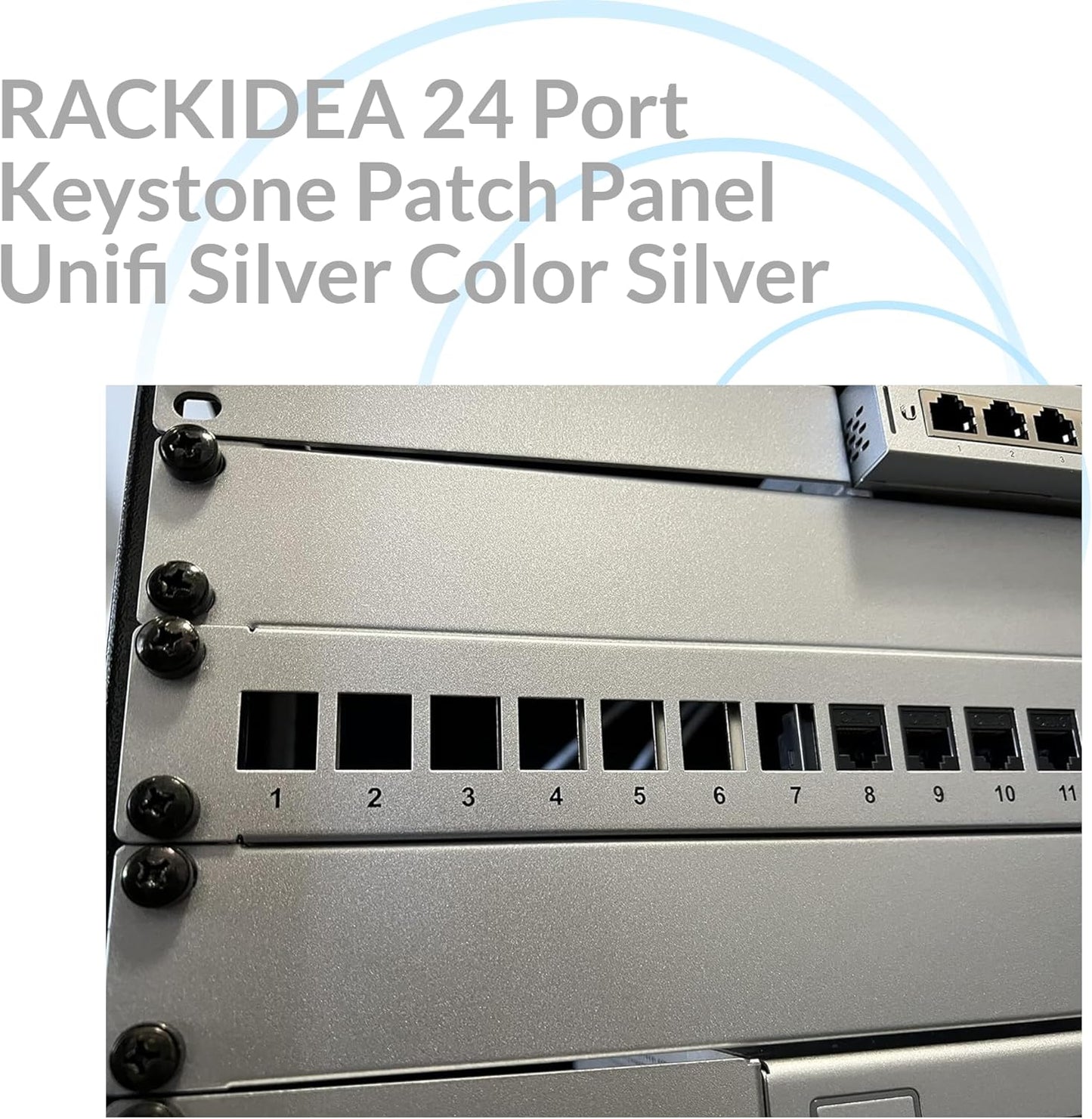 24 Port Keystone Patch Panel (Blank Patch Panel for Keystone Jacks/Keystone Panel) Unifi Silver Color Silver