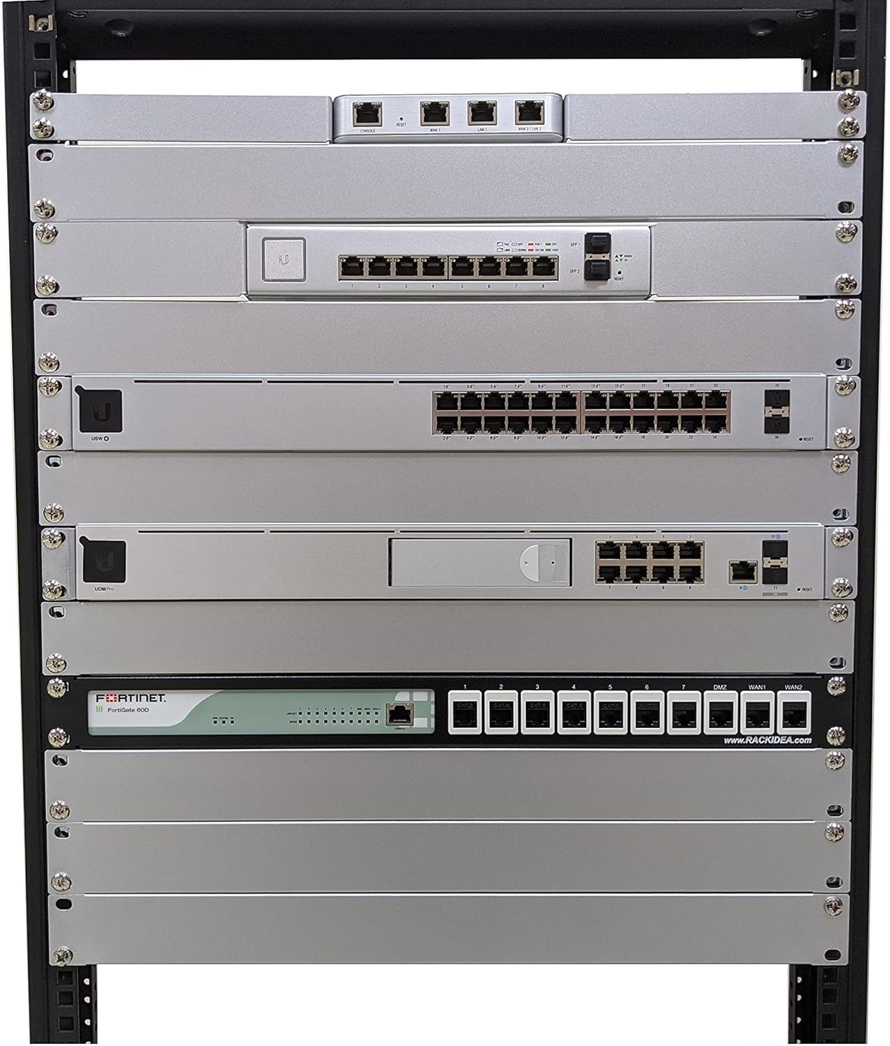 1U Silver Rack Mount Panel Spacer for 19-Inch Server Network Rack Enclosure (2 Units)